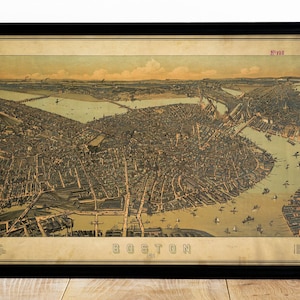 Antique Boston 1899 Map Art Print: Classic Home Decor