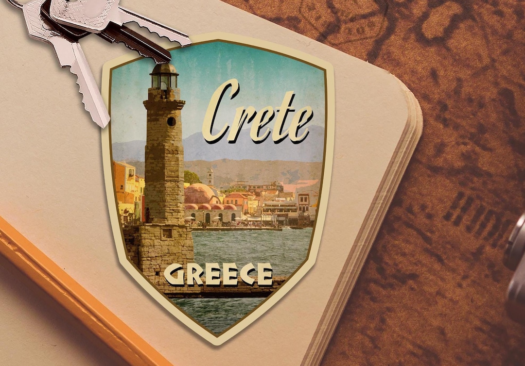 Crete, Greece Travel Sticker: Vintage-style Luggage Decal - Etsy