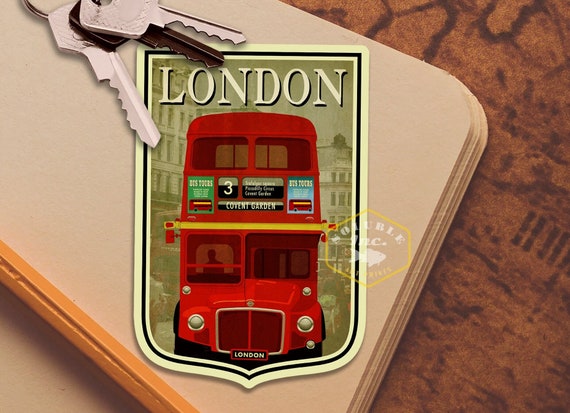 London Travel Sticker: Vintage style England Suitcase Decal