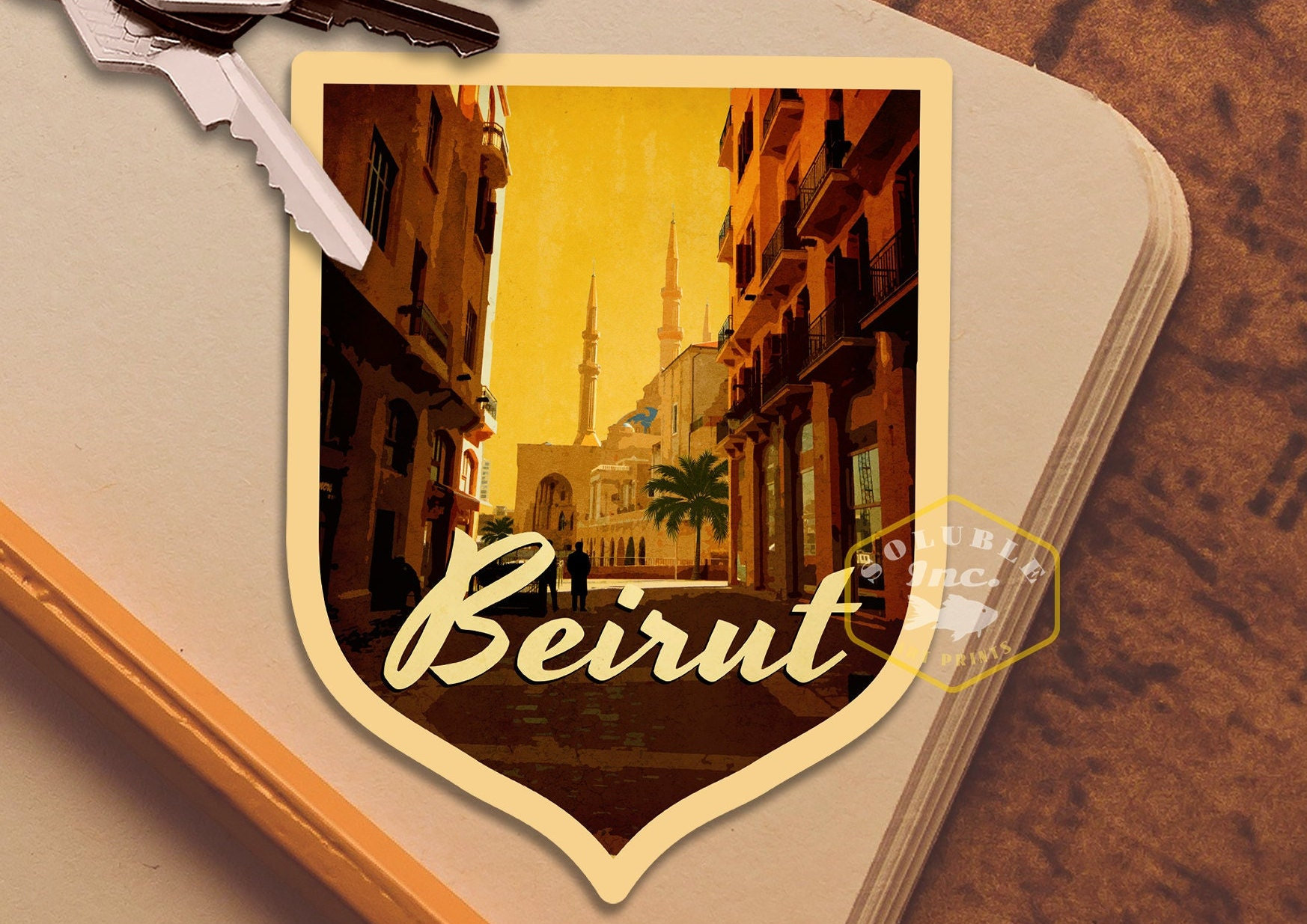Autocollant Vinyle Décalcomanie 'Lebanon' Souvenir Voyage - Multicolore - Pour Valise/Voiture