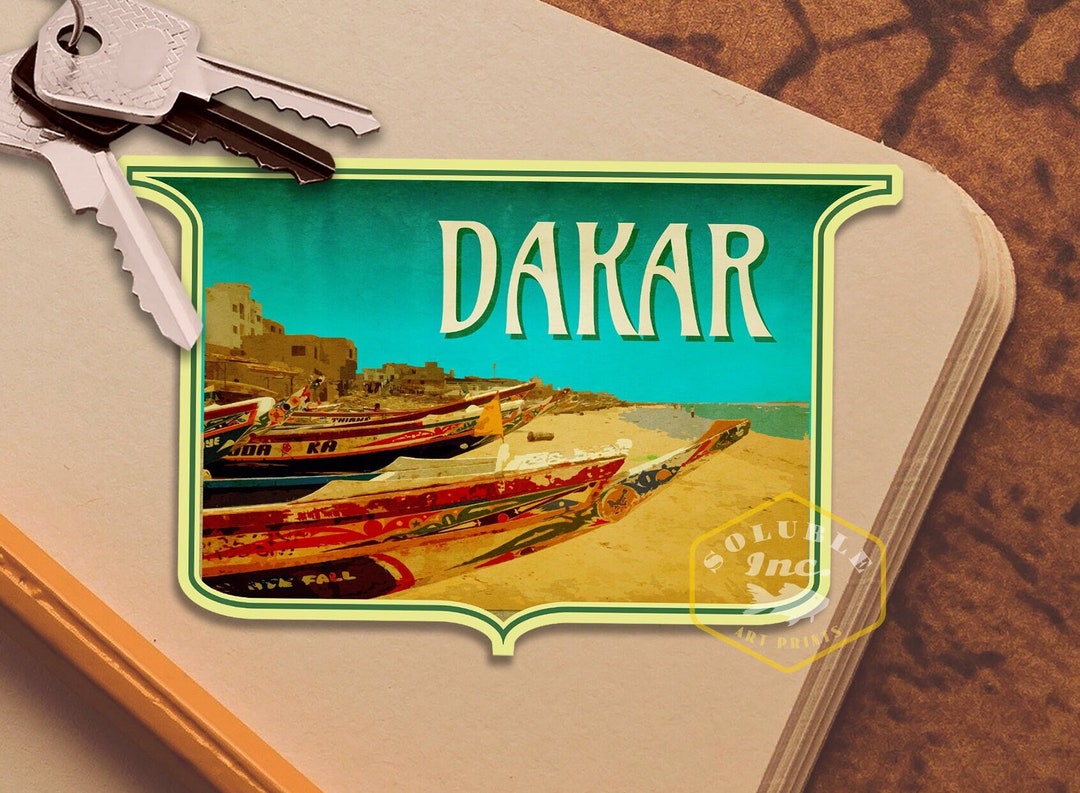 Dakar Senegal Travel Sticker, Vintage Style Decal for Suitcase, Luggage ...