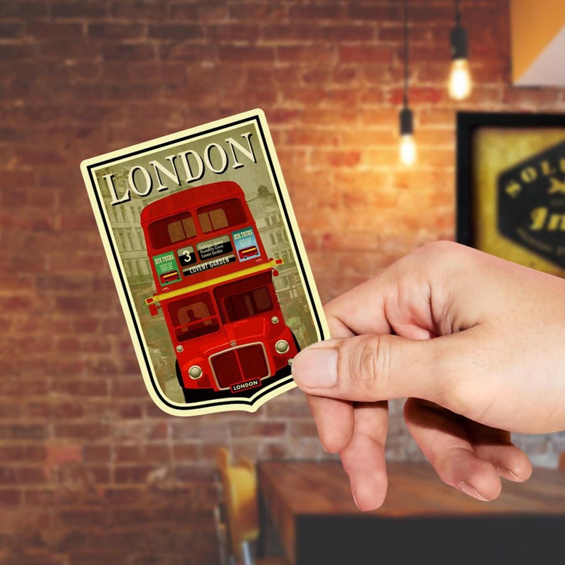 London Travel Sticker: Vintage style England Suitcase Decal image 4