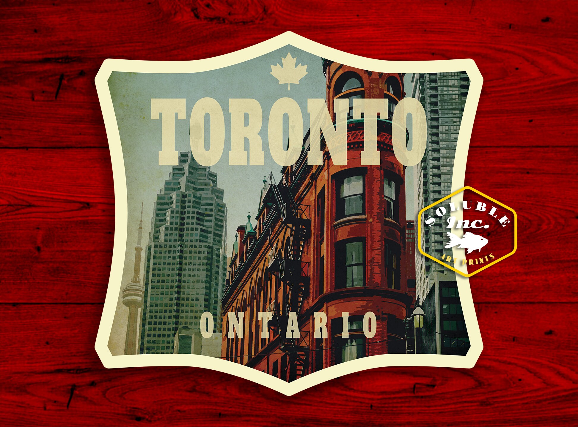 Toronto Retro script 3 Sticker for Sale by SaturdayAC