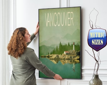Vancouver Travel Poster, Vintage-Style Print, Retro Home Decor