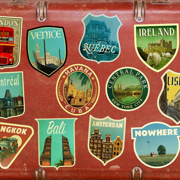 Suitcase Stickers Etsy