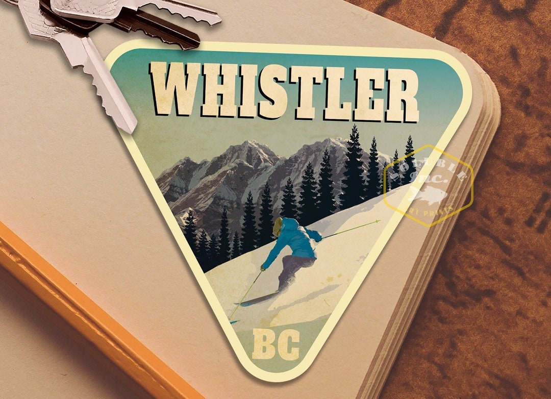 Whistler Canada Travel Sticker, Vintage Style Decal for Suitcase ...