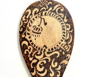 Wooden Spoon Floral Pyrography
