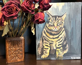 Angry Cat Painting - Pintura acrílica sobre lienzo