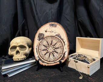 Halloween Decor - Piratenmünze - Pyrographie Wandkunst