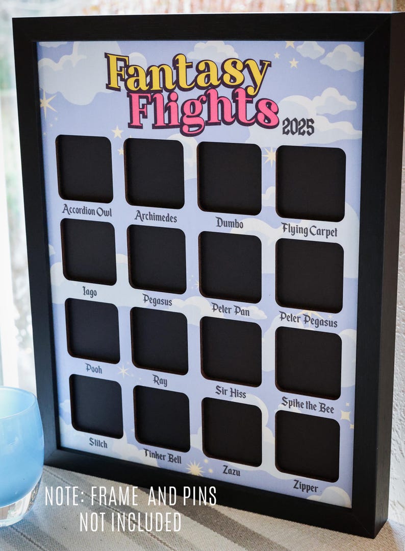 Frame Display Flight Fantasy Flights Pin Display Frame Insert - Etsy