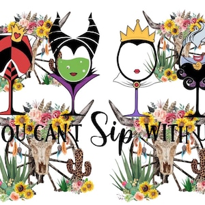 You Can&#39;t Sip With Us! #wine #queens #disney #glasses