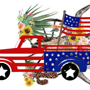 Rot Weiß Blau USA Truck