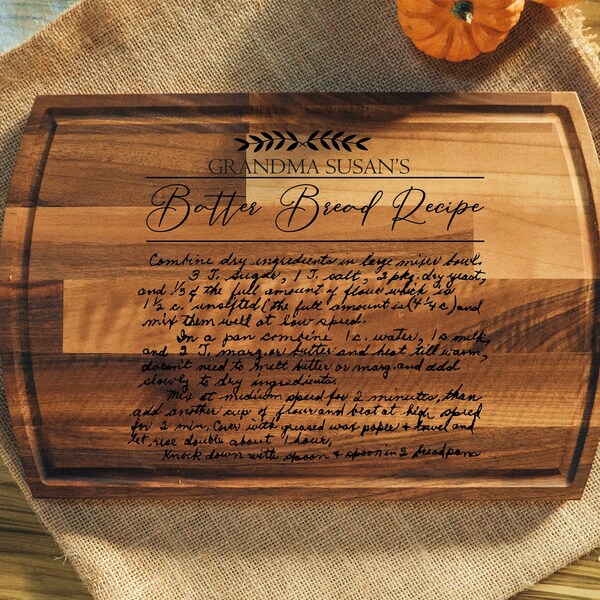 Handwritten Recipe Cutting Board Etsy