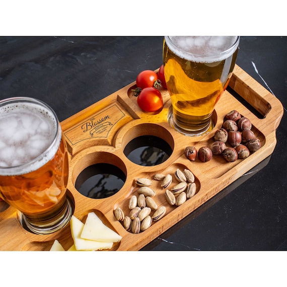 Wooden Serving Tray Flight Board Beer Flight Serving Tray image 10