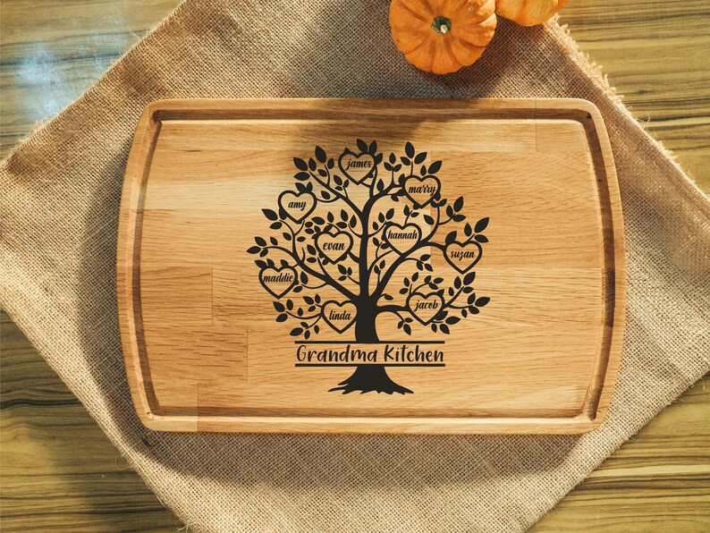 Family Tree Cutting Board Personalized Cutting Board Custom Etsy