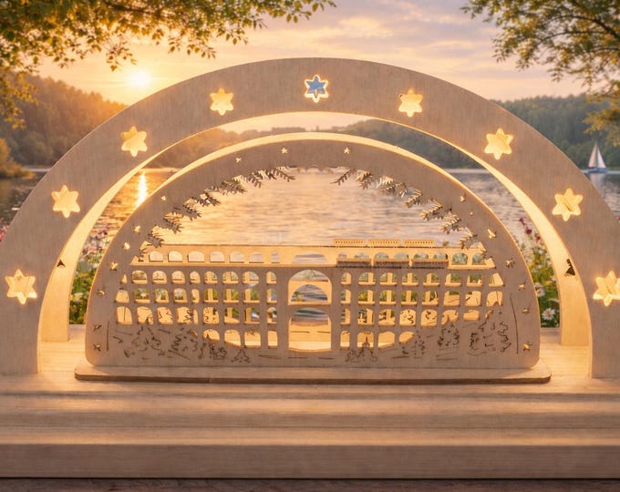 Göltzschtal Bridge/Candle Arch/New/25 x 12 cm high quality - produced in Saxony/ 3D look illuminated with LED strip (1 piece)/Unique item