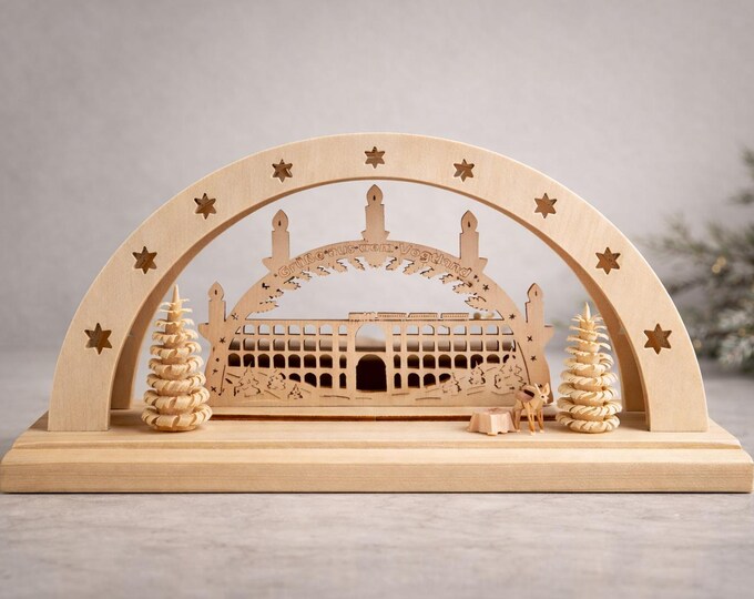 Göltzschtal Bridge/Candle Arch/New/25 x 12 cm high quality - produced in Saxony/ 3D look illuminated with LED strip (1 piece)/Unique item