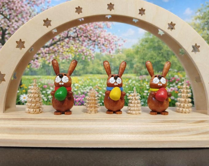 Spring arch/candle arch/New/25 x 12 cm high quality - produced in Saxony/ 3D look illuminated with LED strip (1 piece)/Unique item