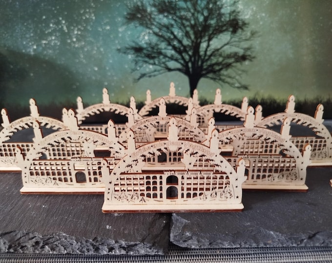 Mini candle arch Göltzschtal Bridge Vogtland Brick Bridge (approx. 9 cm with base) wood/for celebrations, gifts, mining, (without electricity)/