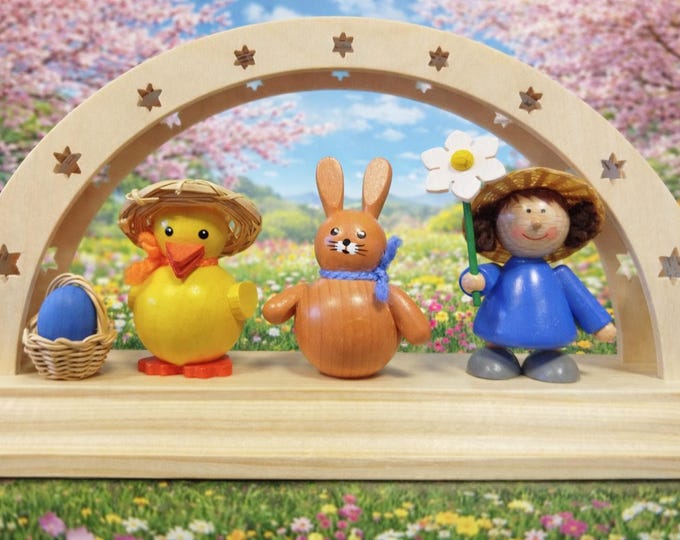 Spring arch/candle arch/New/25 x 12 cm high quality - produced in Saxony/ 3D look illuminated with LED strip (1 piece)/Unique item