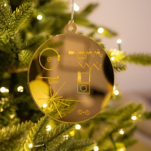 Voyager Golden Record Themed Keychain Ornament for Holidays Christmas Tree Decoration | Science Space Physics NASA JWST Space Topper 1 Gift