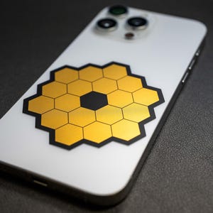 James Webb Weltraumteleskop-Goldfolie-Aufkleber himmlische Astronomie-Abziehbild | Weltraum Liebhaber Geschenk NASA JWST Vinyl Aufkleber Wasserdicht KOSTENLOSER VERSAND