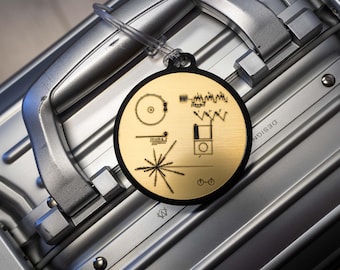 Voyager Golden Record Luggage Accessory Tag – NASA Space Gift, Astronomy Travel Accessory, Geeky Bag Tag, Science Nerd Travel Gift
