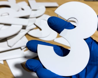 Custom Matte Acrylic Letters - Any Font, Free 3M pre-applied adhesive backing | Matte Black,  Matte White, Frosted Clear Letters and Numbers