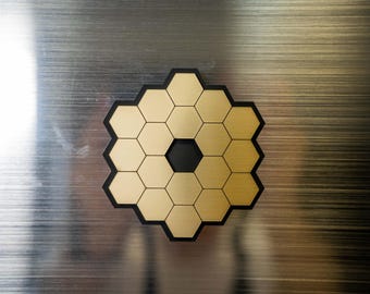 James Webb Space Telescope Metallic Gold Fridge Magnet | Space Gift | NASA Science Collectible | Astrophysics Kitchen Decor | Acrylic Art