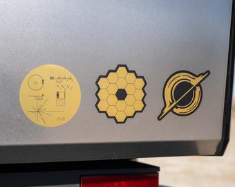 Gold Foil Space Stickers | 3-Pack Celestial Sticker Set | Physics, Science, Universe, Cosmos, and Galaxy Decals Nasa Jpl Esa FREE SHIPPING