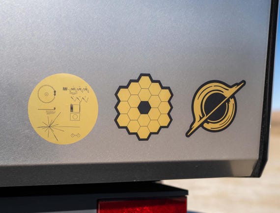 Gold Foil Space Stickers | 3-Pack Celestial Sticker Set | Physics, Science, Universe, Cosmos, and Galaxy Decals Nasa Jpl Esa FREE SHIPPING
