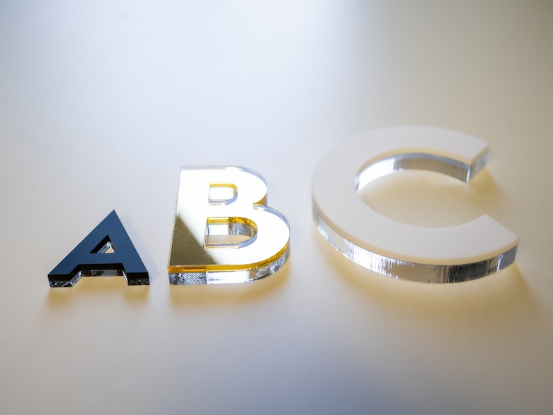 Acrylic Dimensional Letters Numbers Words 3D Raised Sign | Company Logo ...