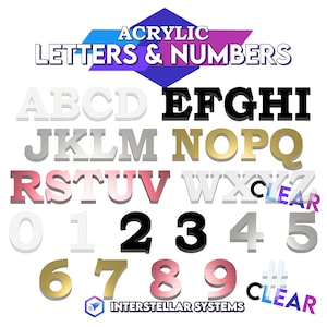 Acrylic Numbers and Letters for Arts Crafts Street Address house number projects Interstellar (Shipped & made to order from USA) 2