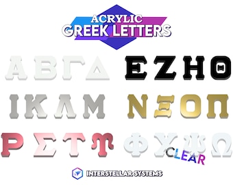 Acrylic Greek Alphabet Letter Word for Greek Fraternity Sorority Art Craft Interstellar Paddle Paddles mirrored acrylic 2