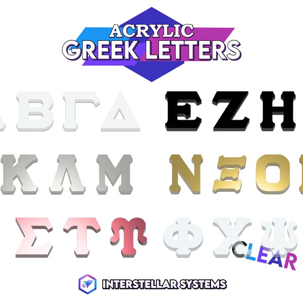 Acrylic Greek Alphabet Letter Word for Greek Fraternity Sorority Art Craft Interstellar Paddle Paddles mirrored acrylic 2