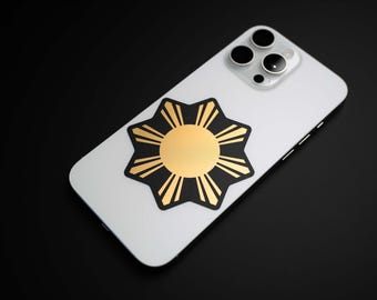 Filipino Sun Araw Themed Sticker Decal Premium Gold Foil | pinoy | araw | filipino sun and stars | filipino pride Radiant [FREE SHIPPING!]