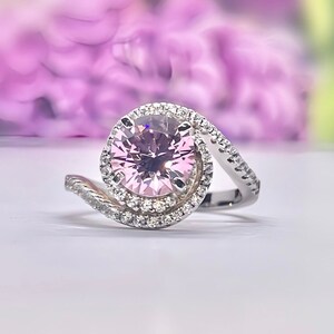Pink 2 CT Sapphire Engagement Ring