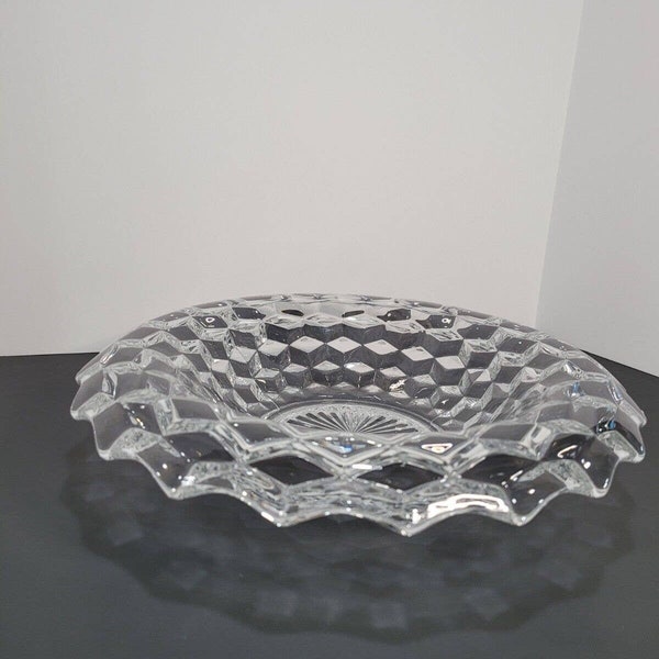 Vintage Elegant Glass Fostoria AMERICAN Pattern 12” Rolled Edge Console Bowl