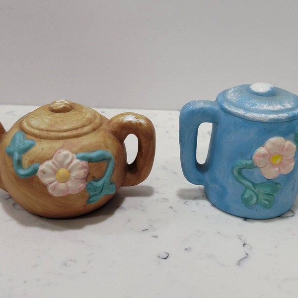 VINTAGE Albert Price Floral Teapots Salt & Pepper Shakers Bisqueware