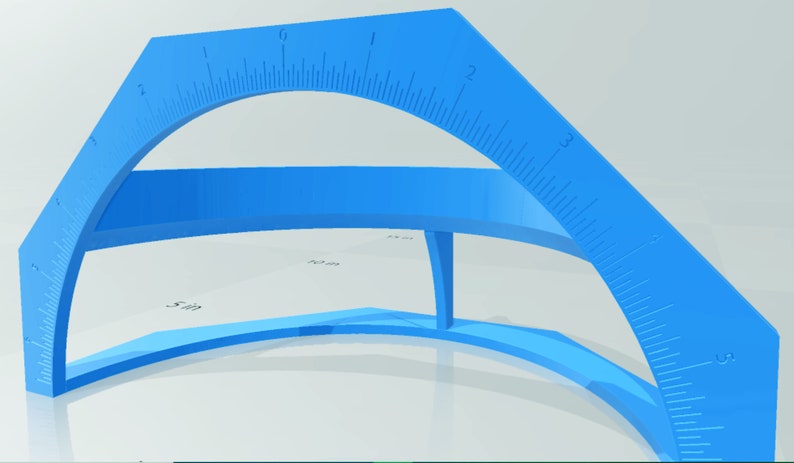 May include: A blue plastic protractor with a double-sided design. The protractor has a 180-degree arc and a 90-degree angle.