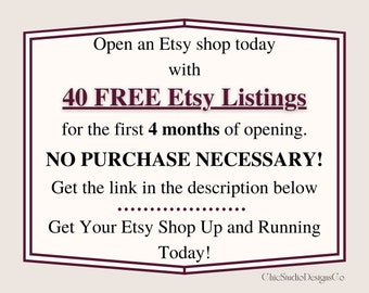 40 Free Etsy listings, Free listings, Open a shop with 40 free Etsy listings, Free Etsy shop listings, Black owned shop 40 free Etsy listing
