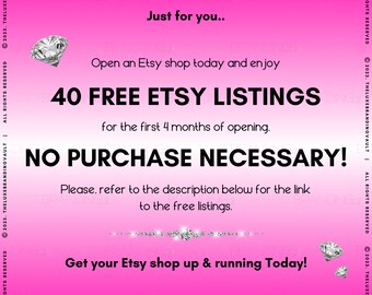 40 Free Etsy listings| Free listings| Open a shop with 40 free Etsy listings| Free Etsy shop listings| Black Owned Shop 40 Free Listings