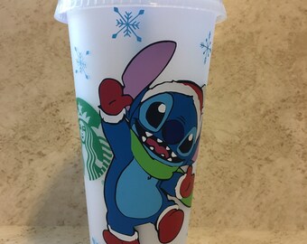 Stitch Christmas Starbucks Cup: Personalized Tumbler