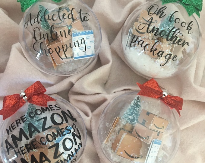 Amazon Ornaments, Amazon Miniature Boxes Ornament. Online Shopping