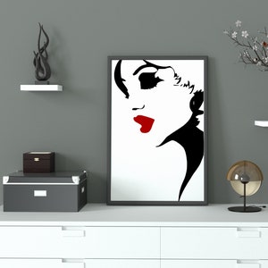 woman with red lipstick clip art, vintage picture, black and white pic, silhouette face, silhouette woman face black and white