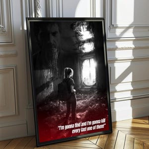 Last of Us Ellie Poster – Sinister Black and White Gaming Art