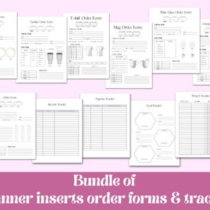 11 pagina's afdrukbare sjablonen voor bestelformulieren Planner Kit voor online en ambachtelijke bedrijven