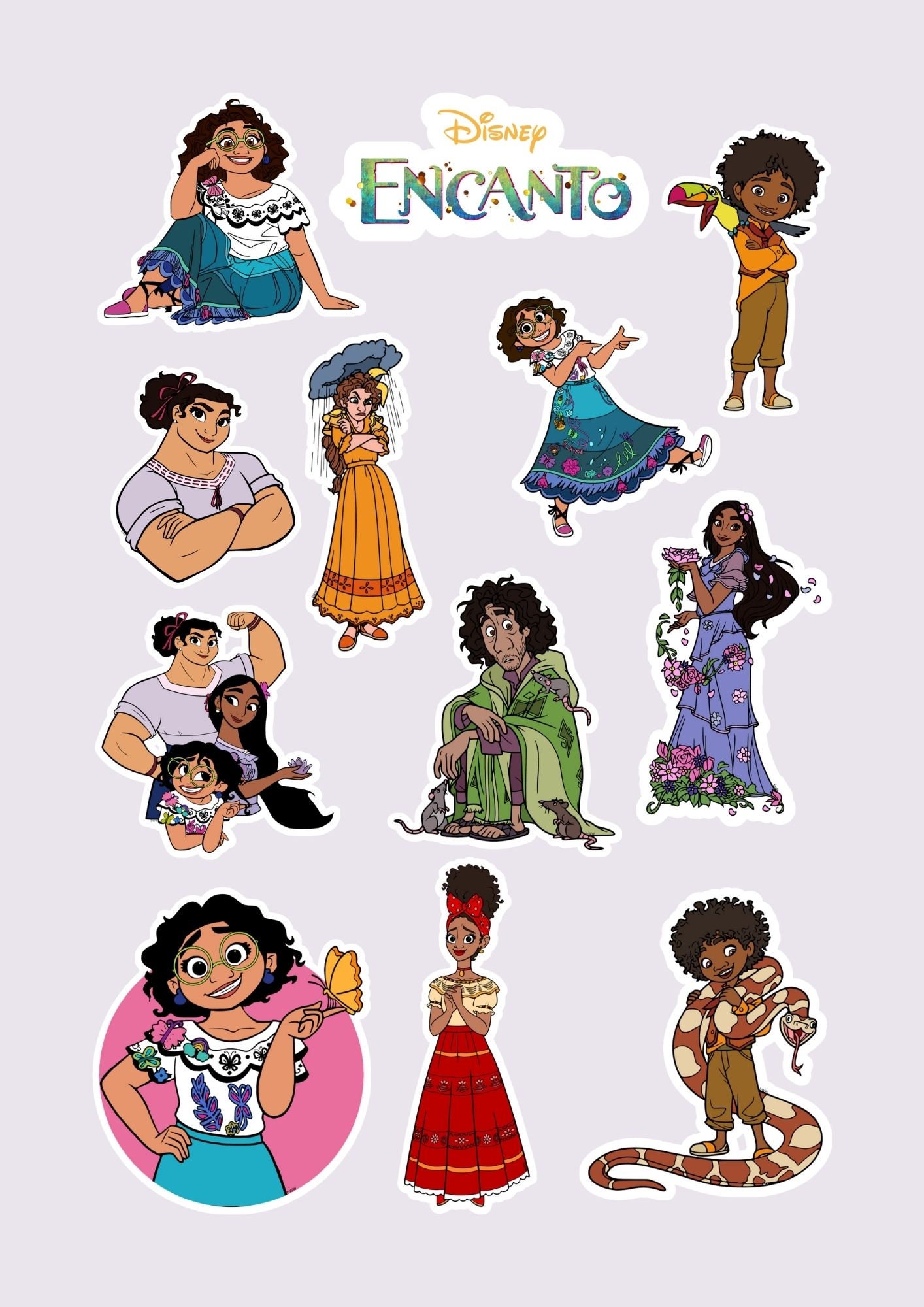 Printable Encanto Sticker Sheet A4 Etsy Canada