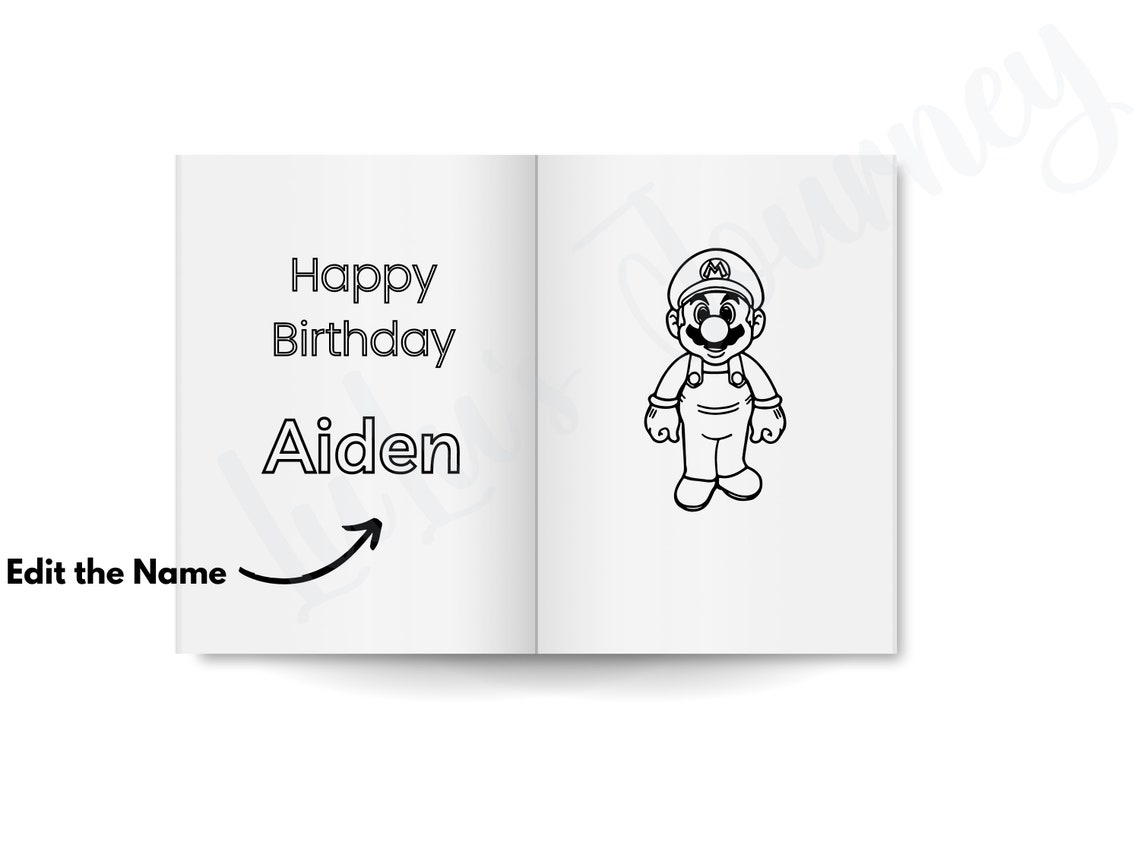 Editable Super Mario Bros Coloring Pages for Canva - Etsy