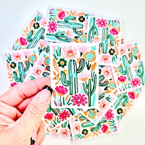 Boho Western Floral Cactus Embroidered Patch